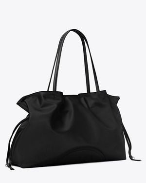 Tory Burch Ella Nylon Drawstring Tote - Black