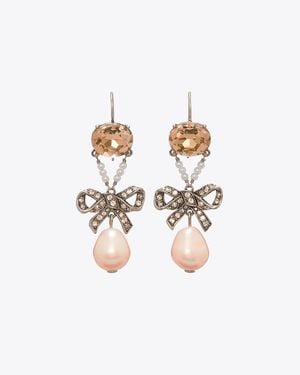 Tory Burch Curiosity Ribbon Earrings - Pink