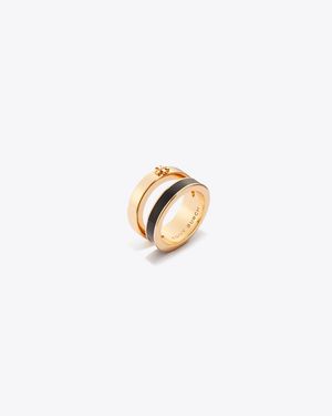 Tory Burch Icon Enamel Double Ring - White