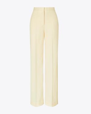 Tory Burch Wide-Leg Wool Pant - Natural