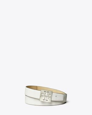 Tory Burch Square Logo Belt - Metallic