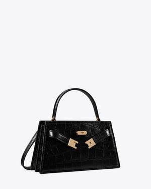 Tory Burch Mini Lee Radziwill Embossed Top-Handle Bag, One Size - Black