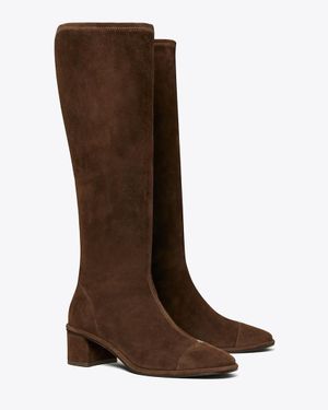 Tory Burch Cap-Toe Knee-High Boot - Brown