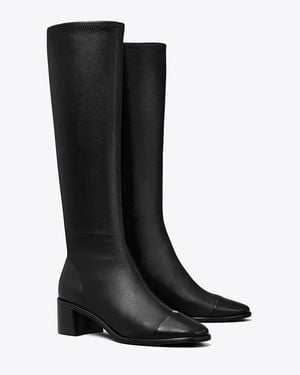 Tory Burch Cap-Toe Knee-High Boot - Black
