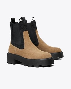 Tory Burch T Monogram Chelsea Lug Boot - Black