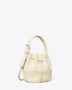 Tory Burch T Monogram Terry Mini Bucket Bag, One Size - Natural