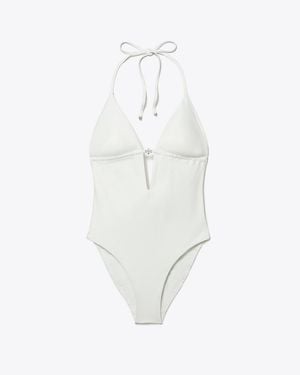 Tory Burch Halterneck Swimsuit - White