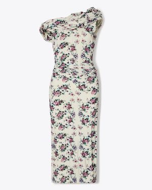 Tory Burch Twisted Cotton Velvet Dress - Metallic