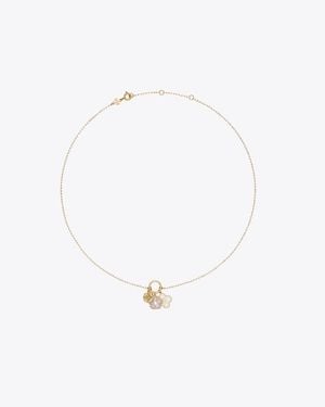 Tory Burch Forget Me Not Charm Pendant Necklace - White