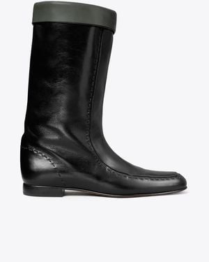 Tory Burch Flat Riding Boot - Black