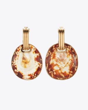 Tory Burch Runway Shell Drop Earrings - Metallic