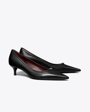 Tory Burch Double T Buckle Low-Heeled Pump - Black