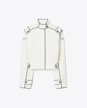 Tory Burch Cotton Bomber Jacket - White