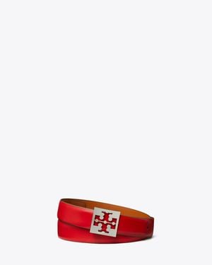 Tory Burch Square Logo Belt - Red