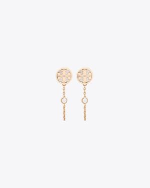 Tory Burch Icon Mother Of Pearl Chain Earrings - White