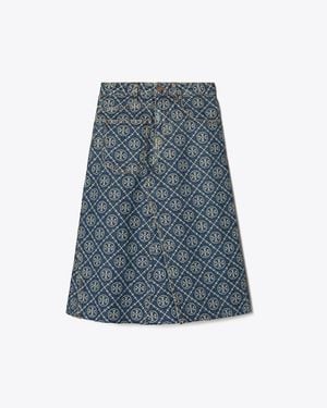 Tory Burch Deconstructed Denim Skirt - Blue