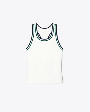 Tory Burch Tory Burch Performance Jersey Racerback Tennis Tank - White