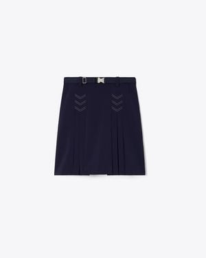 Tory Burch Pleated Stretch Golf Skirt - Blue
