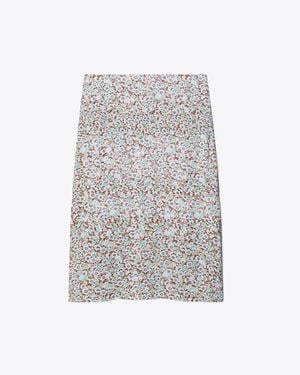 Tory Burch Viscose Pleated Skirt - Grey