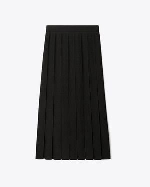 Tory Burch Pleated Lace Skirt - Black