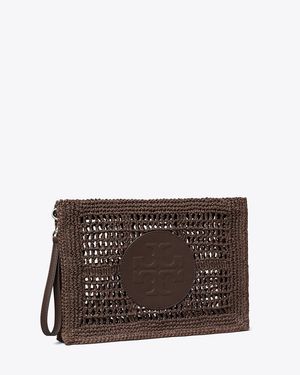 Tory Burch Ella Hand-Crocheted Pouch - Brown