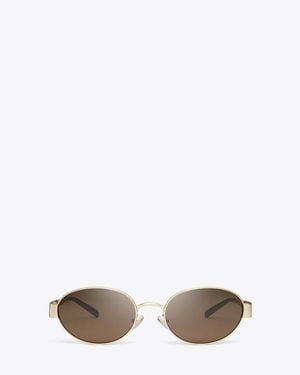 Tory Burch Miller Metal Oval Sunglasses, One Size - Natural