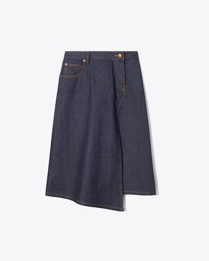 Tory Burch Cotton Denim Skirt - Blue