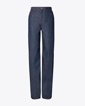 Tory Burch Straight Leg Jean - Blue