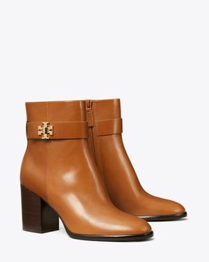 Tory Burch Turnlock Heeled Ankle Boot - Brown