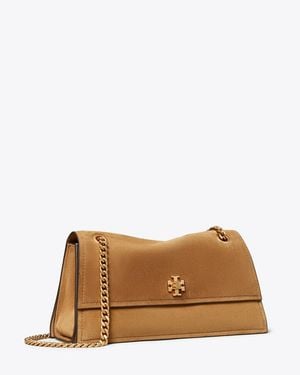 Tory Burch Kira Turnlock Suede Shoulder Bag, One Size - Brown
