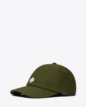 Tory Burch Wool Logo Cap, One Size - Green