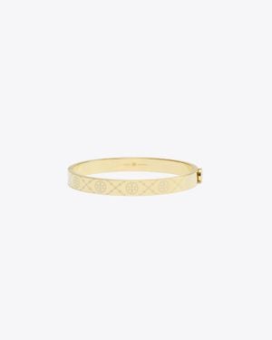Tory Burch T Monogram Hinge Bracelet - White