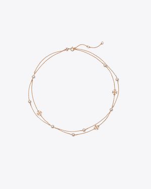 Tory Burch Moondance Layered Pearl Necklace - White