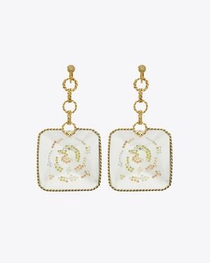 Tory Burch Runway Swirl Drop Earrings, One Size - Metallic