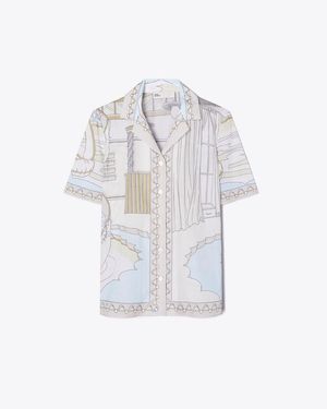 Tory Burch Printed Camp Shirt - White