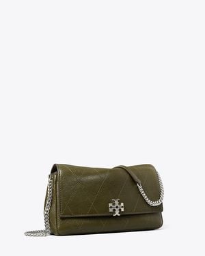 Tory Burch Charlie Quilted Chain Crossbody - Green