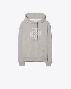 Tory Burch Heavy French Terry Logo Hoodie - Grey