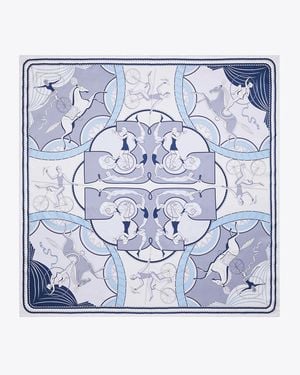 Tory Burch Aeronauts Double-Sided Silk Square - Blue