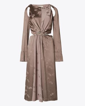 Tory Burch Twisted Viscose Dress - Grey
