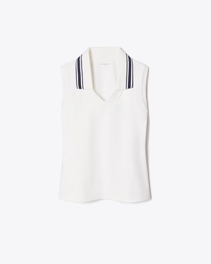 Tory Burch V-Neck Tennis Tank - White