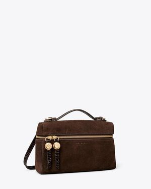 Tory Burch Romy Suede Slim Top Handle Bag - Brown