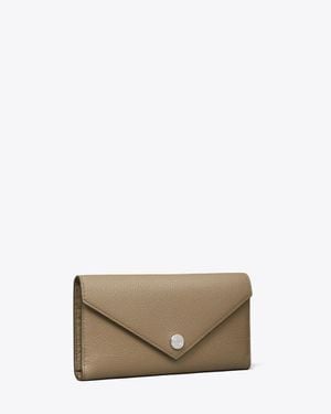 Tory Burch Pebble Envelope Long Wallet - Grey