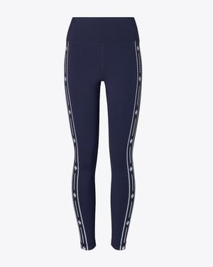 Tory Burch Compression Logo Trim Legging - Blue
