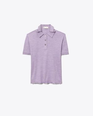 Tory Burch Silk Polo - Purple