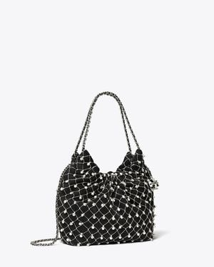 Tory Burch Mini Fleming Bell Hobo Bag - Black