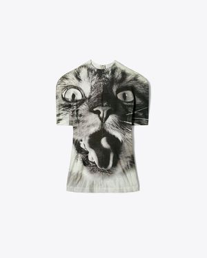 Tory Burch Cat Printed T-Shirt - White