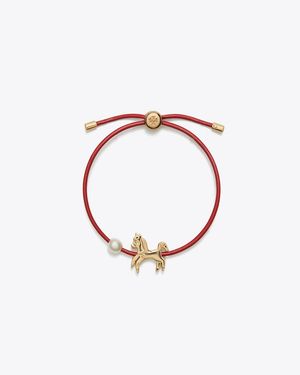 Tory Burch Curiosity Horse Slider Bracelet - Brown