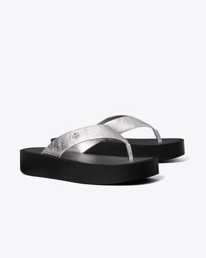 Tory Burch Leather Platform Flip Flop - Black