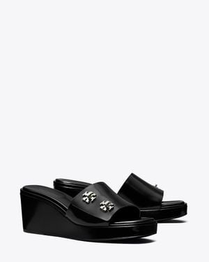 Tory Burch Turnlock Wedge Sandal - Black