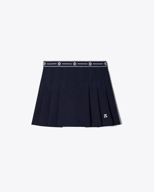 Tory Sport Tory Burch Tech Twill Logo Tape Tennis Skirt - Blue